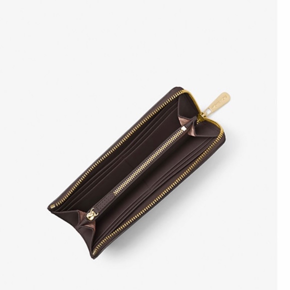 Brand New Michael Kors Quarter Zip Brown Logo Wallet - Picture 3 of 3